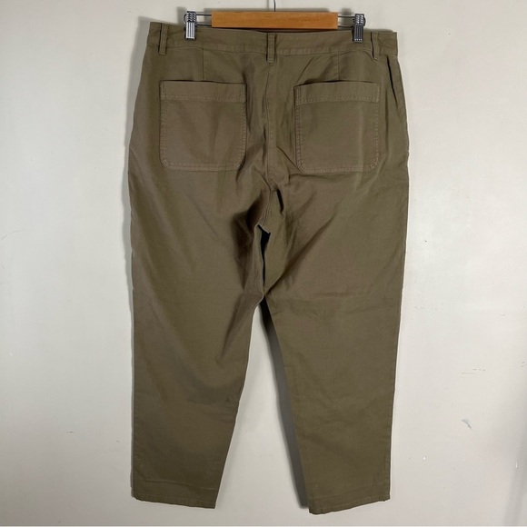 Eileen Fisher Cotton Hemp Tapered Pants in Tarragon Green Size 16 Ankle Pocketa - Picture 9 of 15